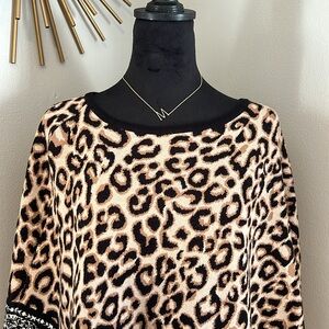 Chicos - Animal print sweater poncho.   BNWT